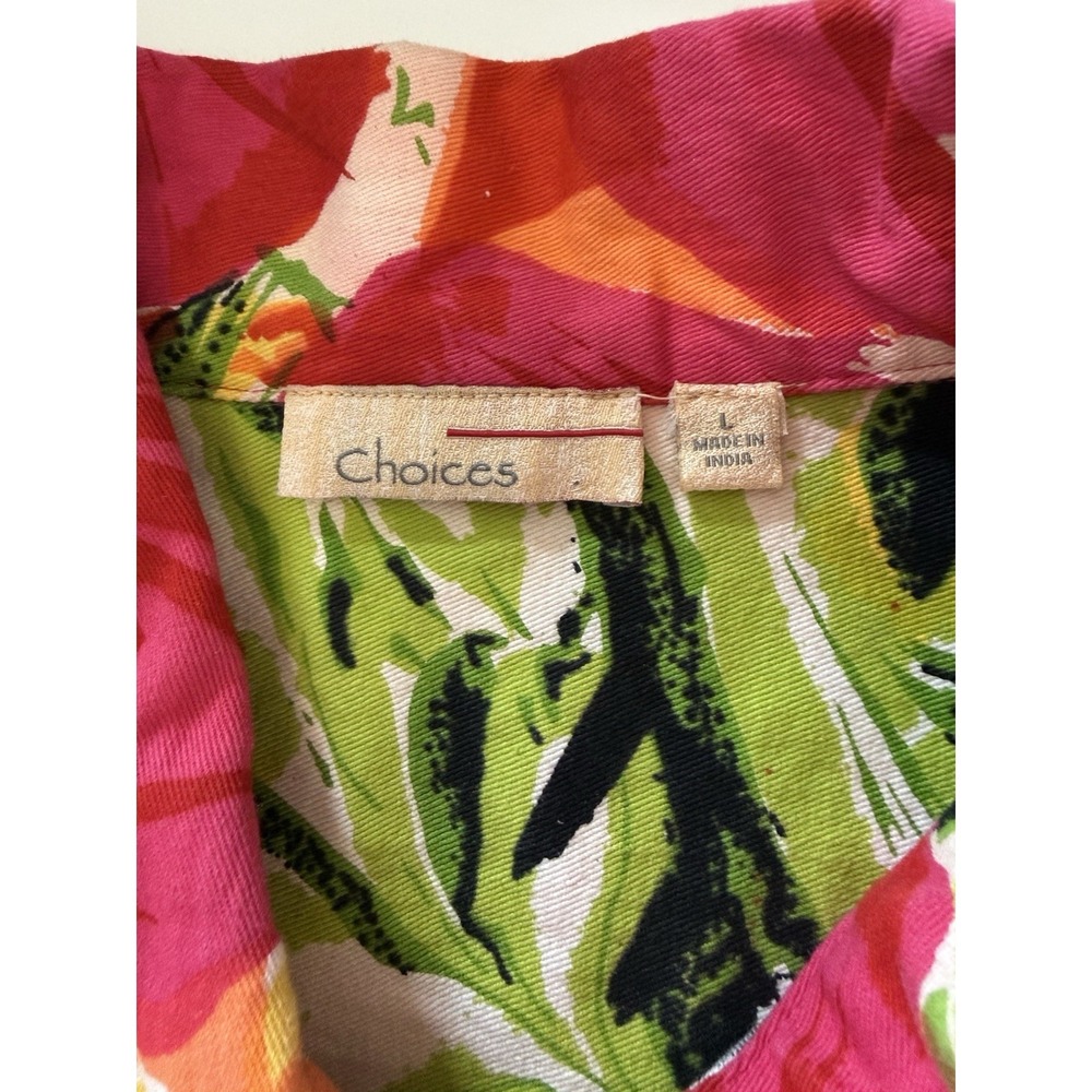 Choices Patchwork Jacket‎ Top Cardigan Floral Tropical Sequin Zebra Button Large - Picture 12 of 16